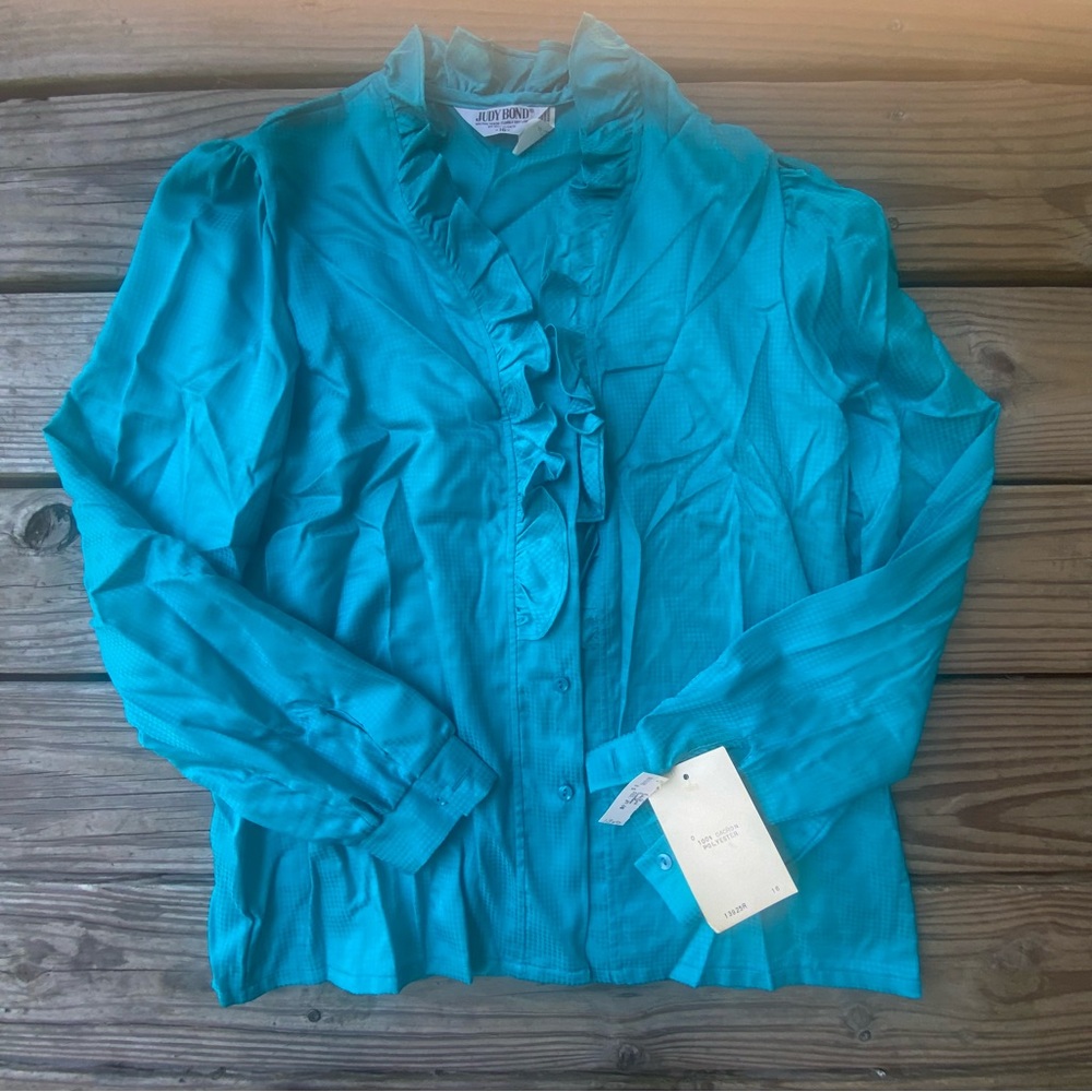 VTG ‘70s Judy Bond Deadstock Ruffle Blouse
